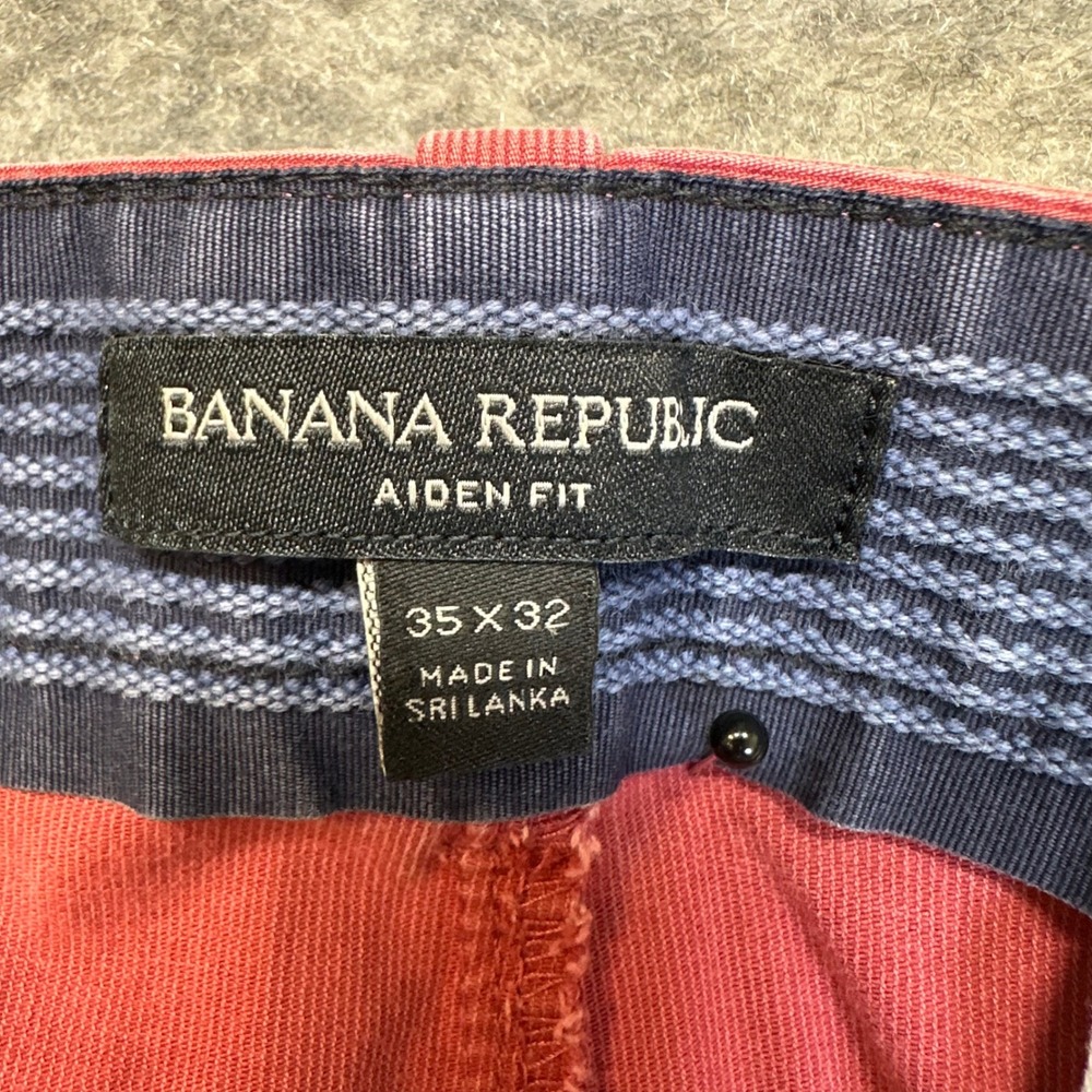 Banana Republic Aiden Bedford Chinos Mens 35x32 Pink Good Slim Fit Stretch Cord - Picture 3 of 9